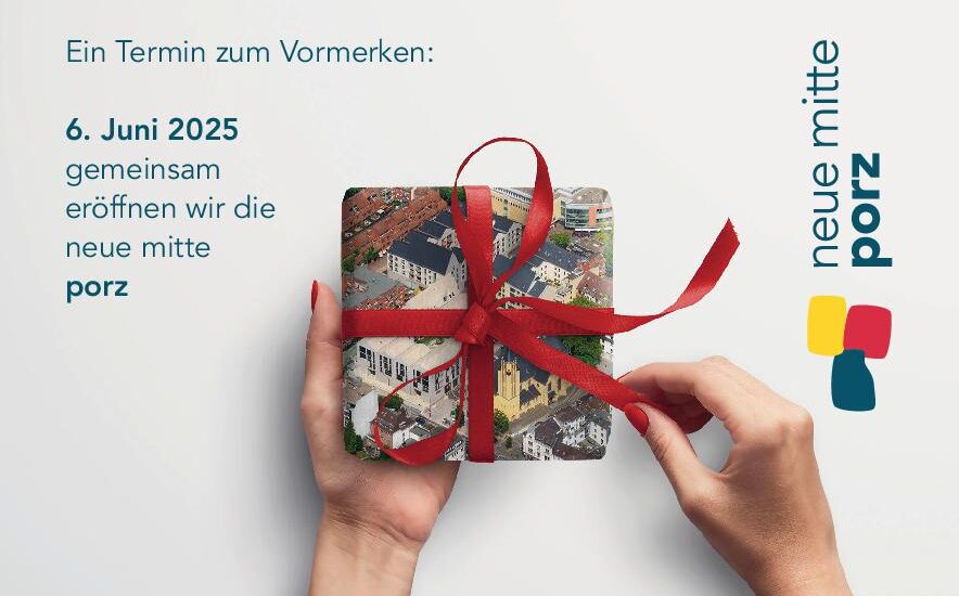 Einladungskarte zur Feierlichen Eröffnung der Neue Mitte Porz